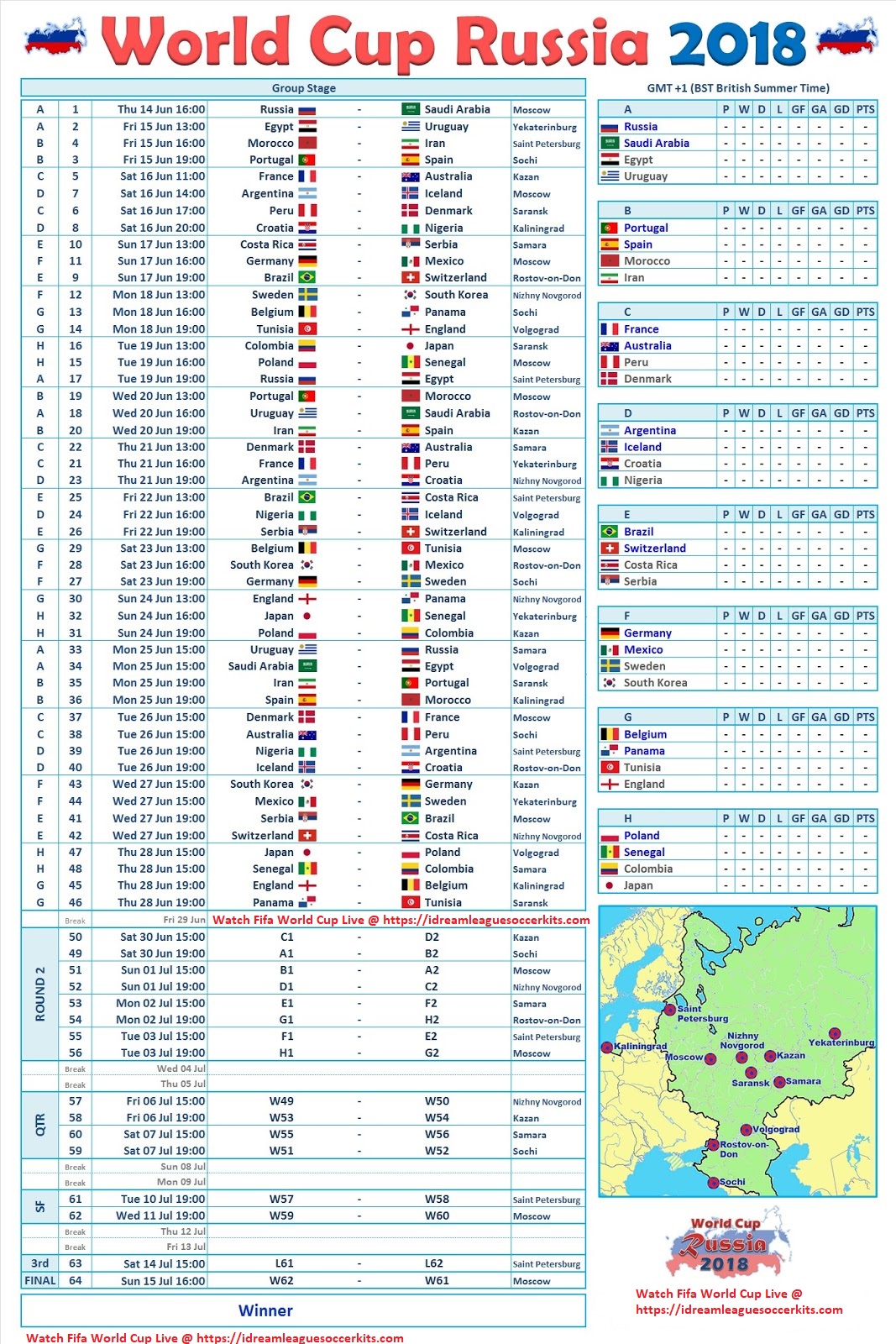 fifa world cup schedule