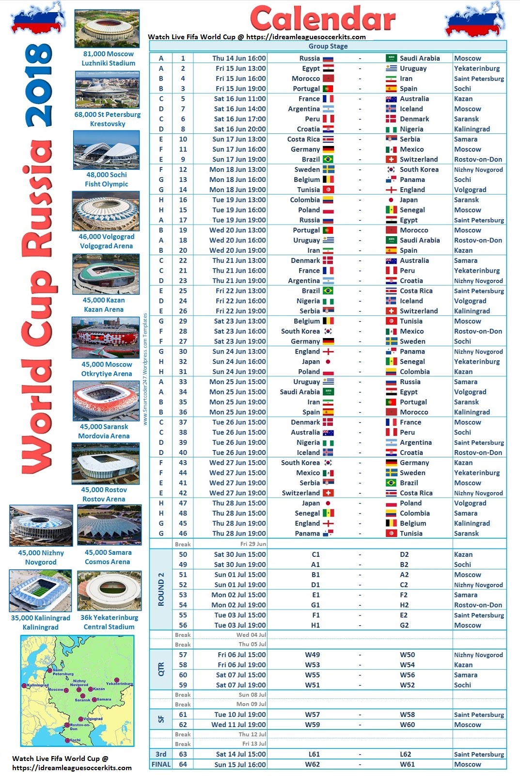 Fifa World Cup Schedule Printable
