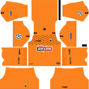 AEK F.C ucl goalkeeper home kit 2018-2019 dream league soccer