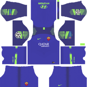 as roma UCL goalkeeper home kit 2018-2019 dream league soccer