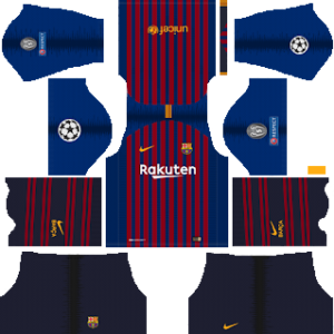 Barcelona UEFA Badge Kits 2018/2019 Dream League Soccer