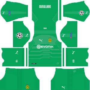 borussia dortmund ucl goalkeeper home kit 2018-2019 dream league soccer