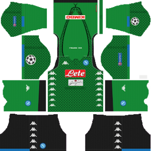 ssc napoli ucl goalkeeper home kit 2018-2019 dream league soccer