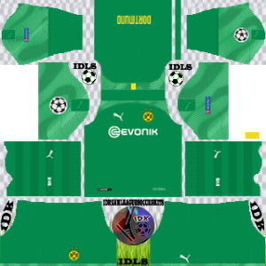 Borussia Dortmund UCL gk home kit 2019-2020 dream league soccer