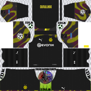 Borussia Dortmund UCL gk away kit 2019-2020 dream league soccer