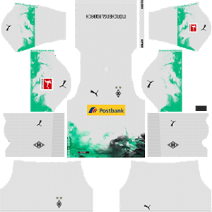 borussia monchengladbach goalkeeper home kit 2019-2020 dream league soccer